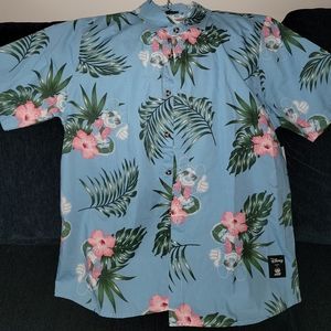 Neff . Hawaiian shirt/Mickey Mouse image.